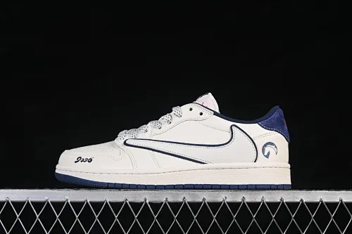 All categories Air Jordan Jordan series basketball shoes Air Jordan 1 Low High-end customized low-top sneakers Travis Scott x Fragment Design x Air Jordan 1 Low OG SP AJ1 Joe 1 Year of the Horse limited edition off-white navy low-top cultural casual sneakers FF9989-013